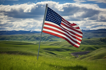 President`s day background. The text of PRESIDENT`S DAY and the US flag

