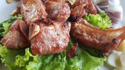 Fried Pork Ribs Fermented, NAEM, thai food
