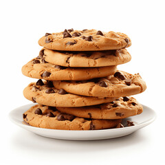 Fresh Cookies Stack Isolated	