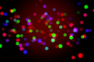 Multicolor bokeh, raining light, blurry lights, blurry background, rainbow confetti on black background, colorful, night lights, city lights, haze, depth of field, round bokeh, circle bokeh, 3d render