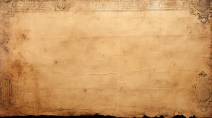 Antique paper with drawing of medieval border - obrazy, fototapety, plakaty