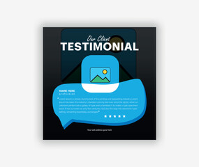 Customer review, testimonial social media post banner template.