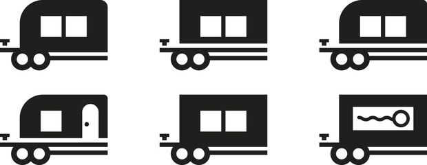 Set of trailer icon. Vector trailer icon design. Trendy trailer symbol vector illustration