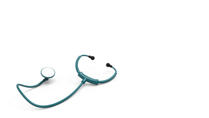 Medical stethoscope 3d render illustration for doctor healthcare concept	
