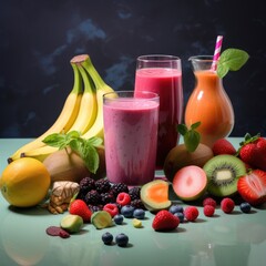 Dietary, healthy smoothie for proper nutrition. AI generated.