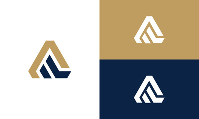 al monogram simple logo design vector