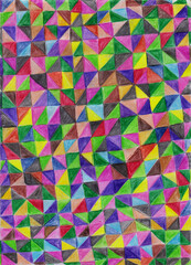 Fototapeta na wymiar Mosaic full colored pencils background