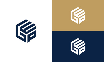 initials gwp monogram logo design vector