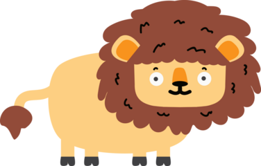 Cute lion animal doodle cartoon