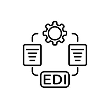 Electronic Data Interchange vector icon. Electronic Data Interchange vector symbol in black and white color.