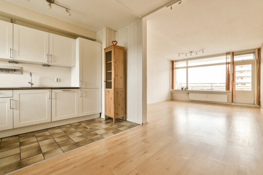 Empty living room with hardwood floor