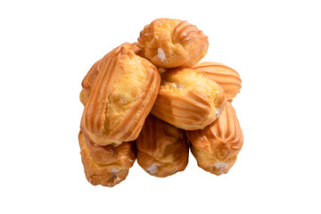 Sweet eclairs isolated on a white background.