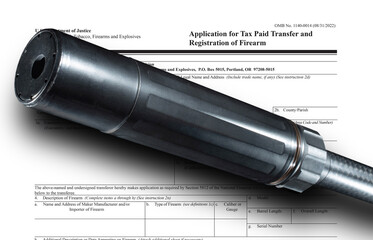 Large silencer and shadow on the DOJ public domain form to own one
