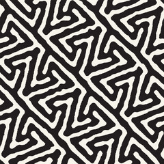 Vector seamless hand-painted pattern. Abstract decorative background with brush strokes. Monochrome hand-drawn texture.