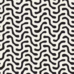 Vector seamless hand-painted pattern. Abstract decorative background with brush strokes. Monochrome hand-drawn texture.