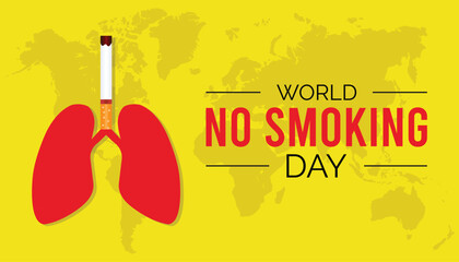 world no smoking day is observed every year in March, Holiday, poster, card and background vector illustration of smoking shape design.