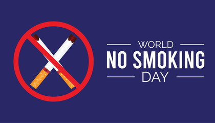 world no smoking day is observed every year in March, Holiday, poster, card and background vector illustration of smoking shape design. - obrazy, fototapety, plakaty