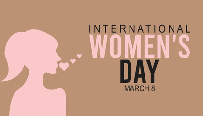 international women's day is observed every year in March, Holiday, poster, card and background vector illustration design. 