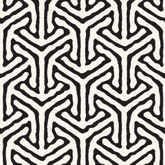 Vector seamless hand-painted pattern. Abstract decorative background with brush strokes. Monochrome hand-drawn texture.