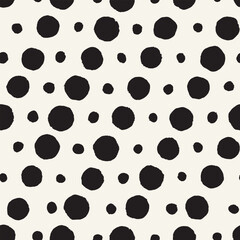 Vector seamless hand-painted pattern. Abstract decorative background with brush strokes. Monochrome hand-drawn texture.