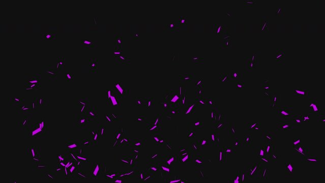 Purple confetti party popper explosions on Black Green backgrounds, Alpha Channel 4K greeting animation