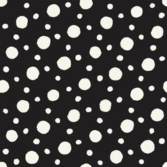 Vector seamless hand-painted pattern. Abstract decorative background with brush strokes. Monochrome hand-drawn texture.