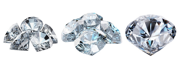 Diamond bright crystal isolated white background