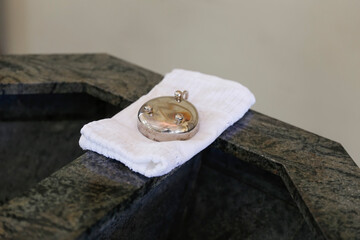 font in catholic church - sink