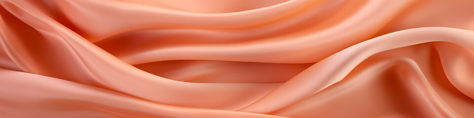 Smooth elegant orange silk or satin. Peach colour.