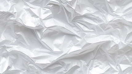 Obraz premium Wrinkled plastic wrap texture on a white background. Cellophane package wallpaper