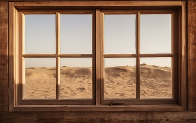 Wooden-Framed Window.