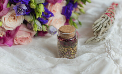 Concept of love magic, love spell attracting love, predictions of fate and other magic