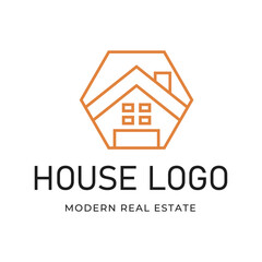 Real Estate logo, Builder logo, Roof Construction logo design template vector illustration