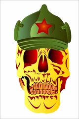 skull with budenovka symbol of communism