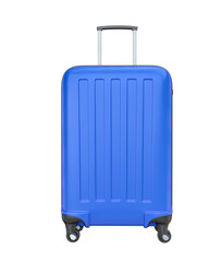 Suitcases blue and black in realistic 3d render