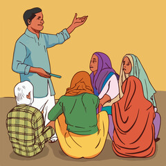 panchayat  Indian meeting vector ai generated 