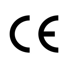 CE mark symbol, conformity marking icon vector, European certificate icon sign isolated on white background. - obrazy, fototapety, plakaty