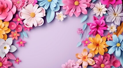 Spring sale banner background template with color