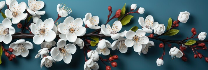 Spring Composition Blooming Pear Branches , Banner Image For Website, Background, Desktop Wallpaper