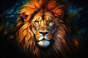 portrait of a lion,ai generated