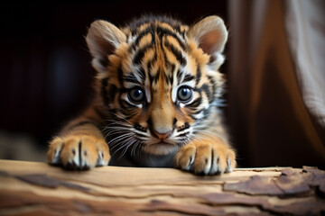 portrait of a little tiger,ai generated