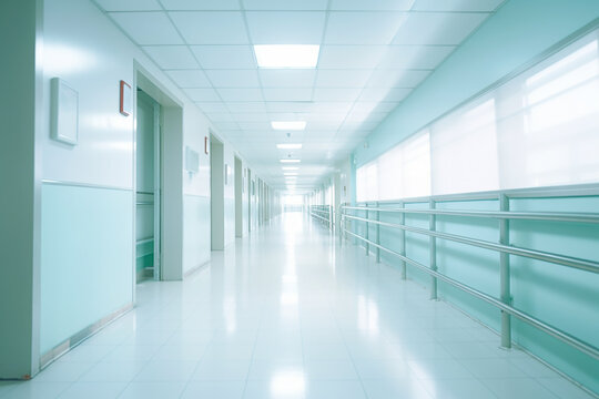 Blurred image background of corridor in hospital or clinic image