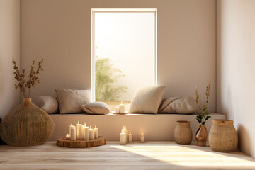 Fototapeta premium Stylish modern living room interior, home decor,ai generated