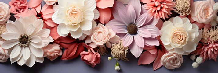 Spring Summer Flower Arrangement Banner Blossoming , Banner Image For Website, Background, Desktop Wallpaper