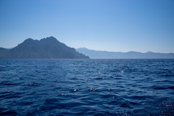  Beautiful sea and mountains near golf of porto, corsica, france 