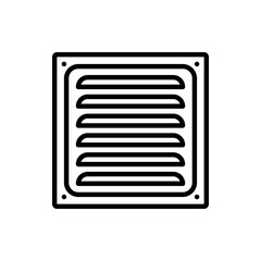 Ventilation grill icon. Simple vector sign in black style on white background. For Internet, applications, design.