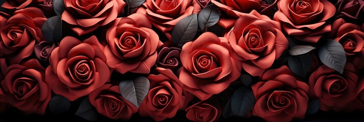 Red Roses Dark Abstract Flowers Background , Banner Image For Website, Background, Desktop Wallpaper