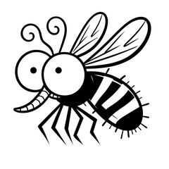 Black and white logotype of a mosquito	
