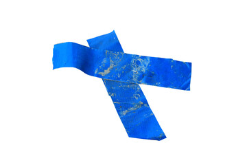 Old blue wall stickers isolated on white background.