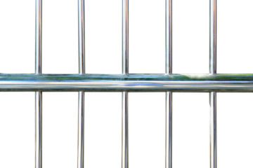 round silver iron fence isolated on white background.